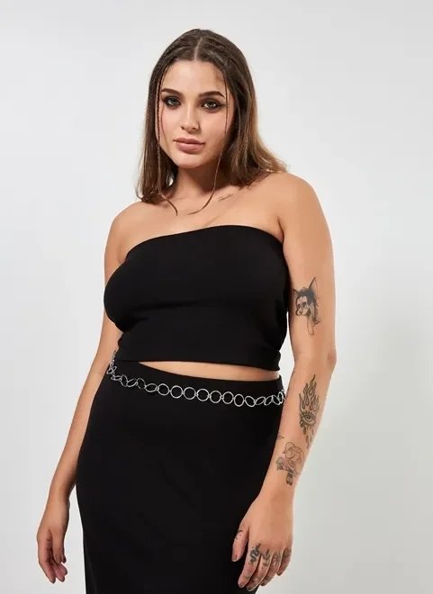 blusa sem alça em ribana blusa sem alça em ribana