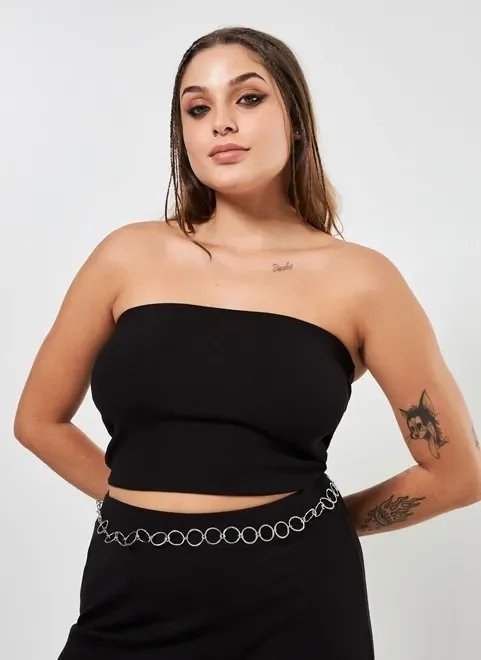 blusa sem alça em ribana blusa sem alça em ribana