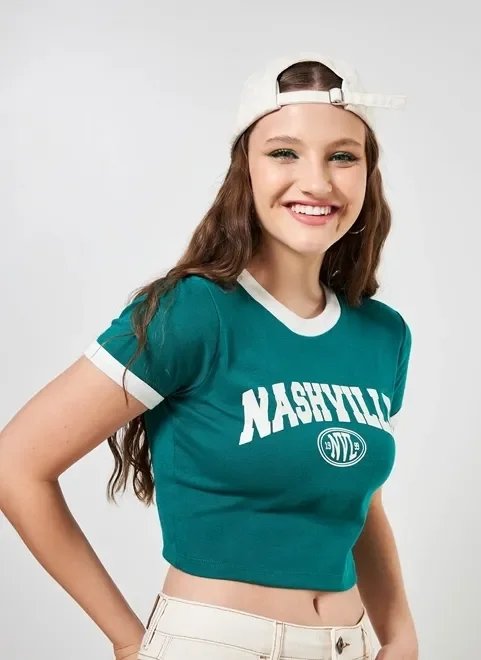 blusa cropped verde college nashville blusa cropped verde college nashville