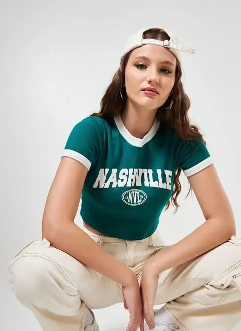 blusa cropped verde college nashville blusa cropped verde college nashville