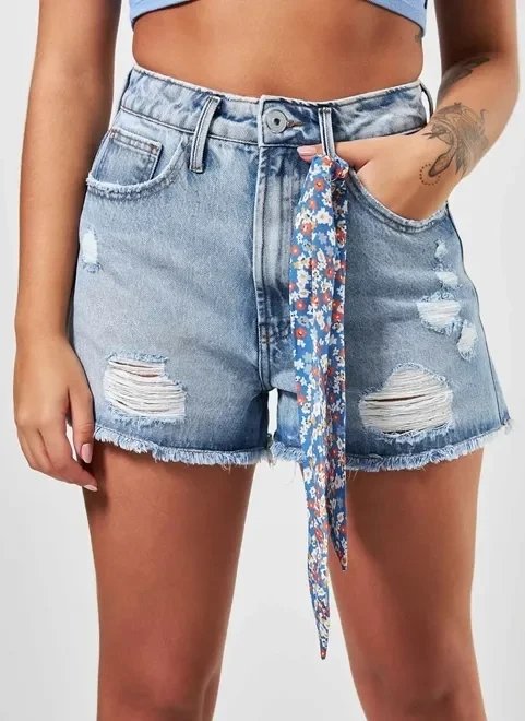 short jeans com faixa florida short jeans com faixa florida