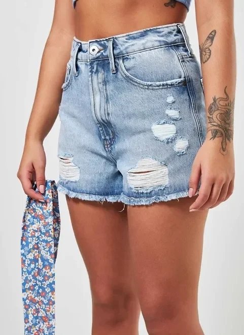 short jeans com faixa florida short jeans com faixa florida