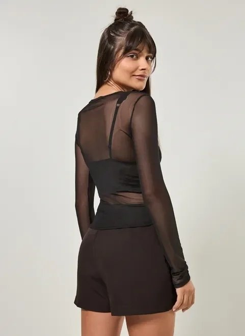 blusa em tule preto blusa em tule preto