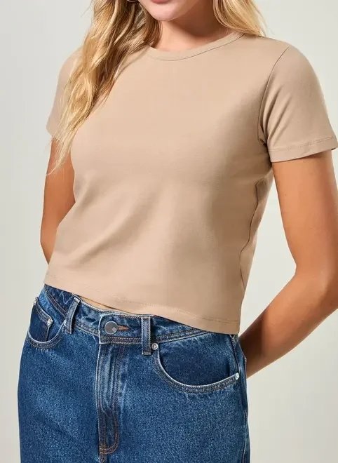 blusa básica de manga curta blusa básica de manga curta