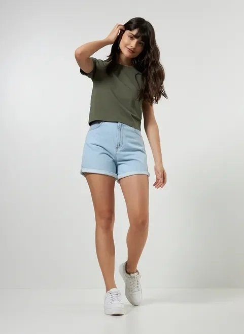 blusa básica de manga curta blusa básica de manga curta