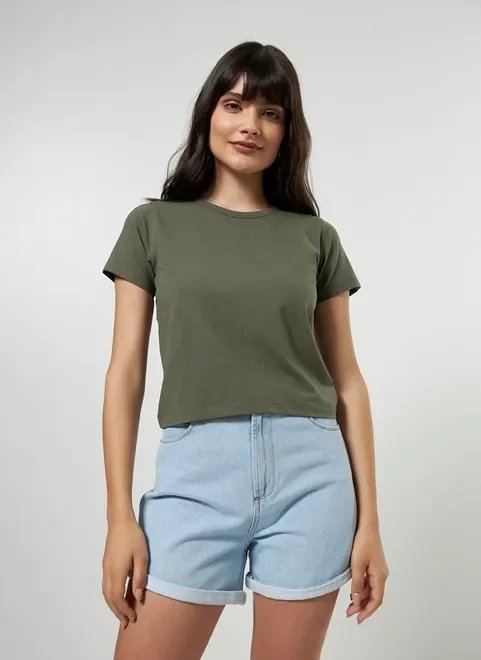 blusa básica de manga curta blusa básica de manga curta