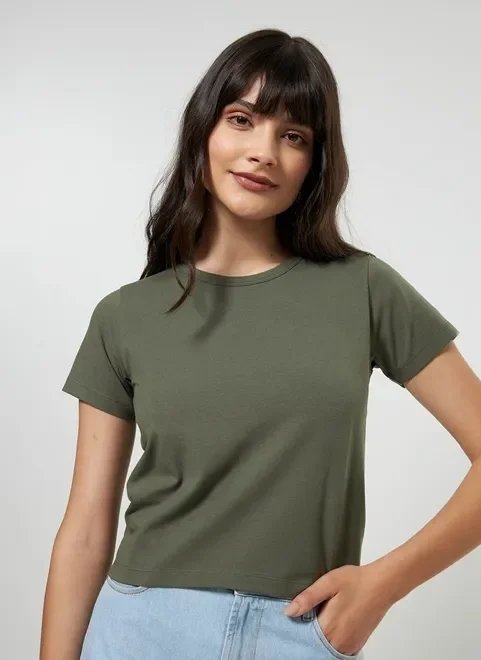 blusa básica de manga curta blusa básica de manga curta