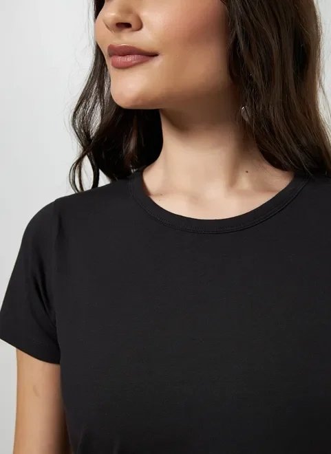 blusa básica de manga curta blusa básica de manga curta