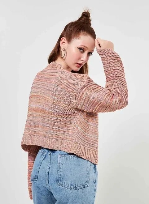 cardigan kimono em tricô colorido cardigan kimono em tricô colorido