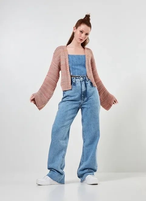 cardigan kimono em tricô colorido cardigan kimono em tricô colorido