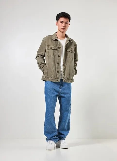 jaqueta em sarja verde militar jaqueta em sarja verde militar