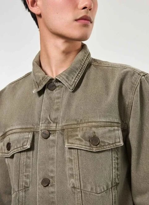 jaqueta em sarja verde militar jaqueta em sarja verde militar