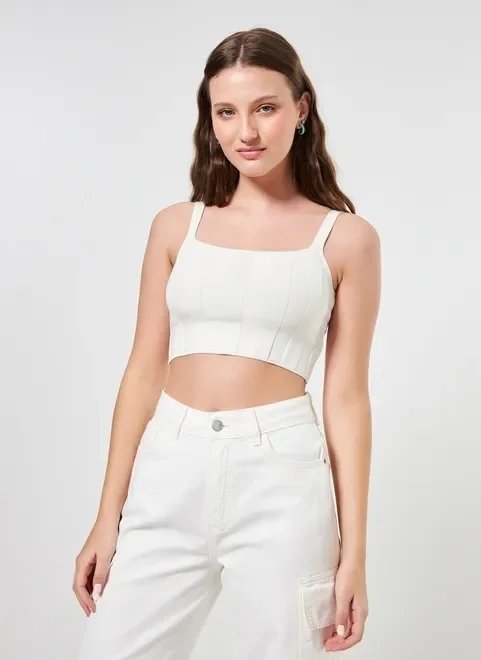 top cropped em tricô canelado top cropped em tricô canelado