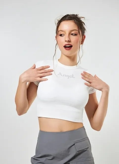 blusa cropped brilho strass angel blusa cropped brilho strass angel