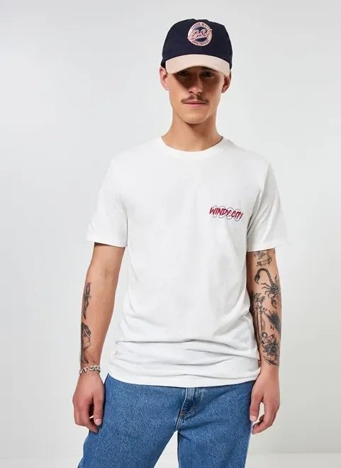 camiseta off-white com estampa nas costas camiseta off-white com estampa nas costas
