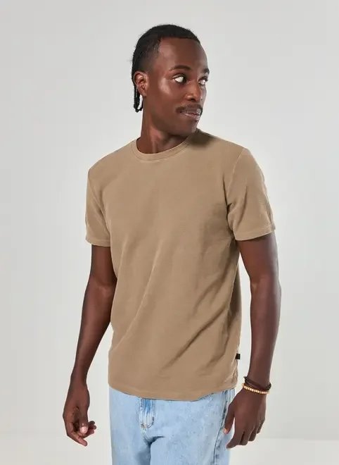 camiseta manga curta estonada com textura camiseta manga curta estonada com textura