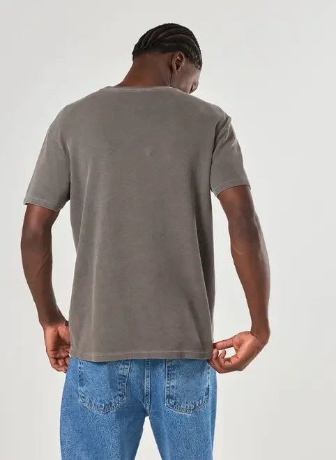 camiseta manga curta estonada com textura camiseta manga curta estonada com textura