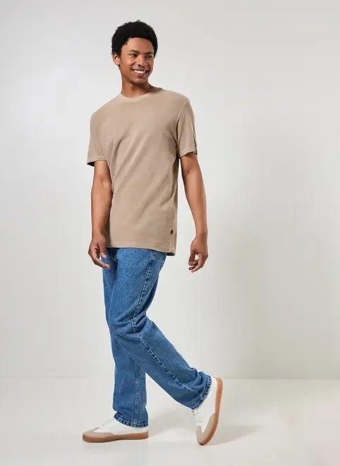 camiseta manga curta estonada com textura camiseta manga curta estonada com textura