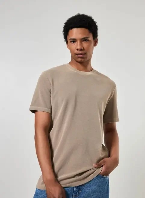 camiseta manga curta estonada com textura camiseta manga curta estonada com textura