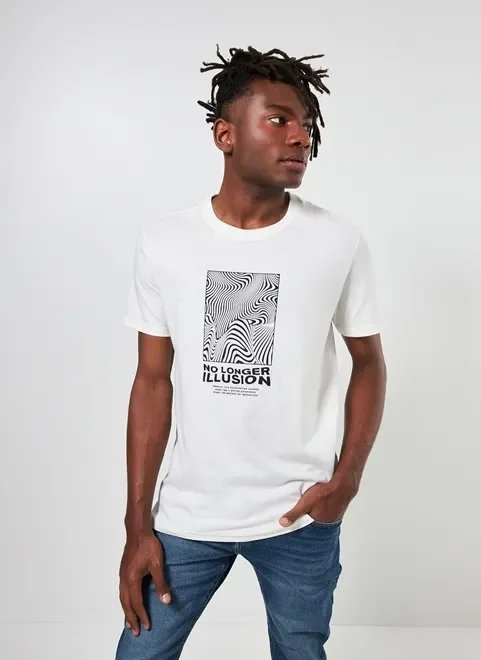 camiseta off-white estampa illusion camiseta off-white estampa illusion