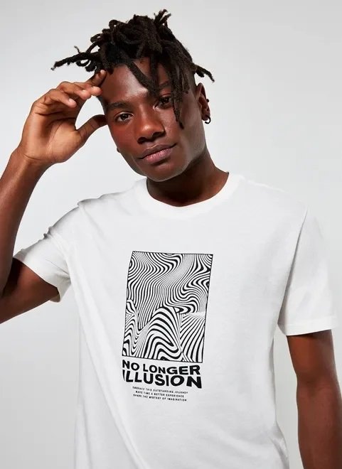 camiseta off-white estampa illusion camiseta off-white estampa illusion
