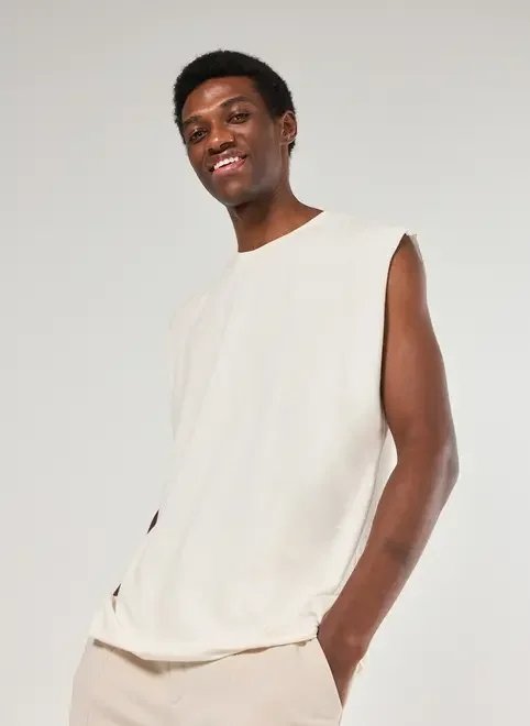 regata em malha cortada a fio regata em malha cortada a fio