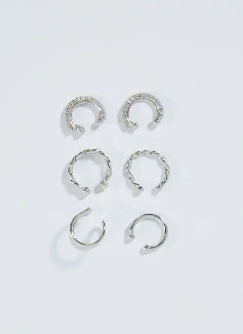 kit piercings fake prateados kit piercings fake prateados