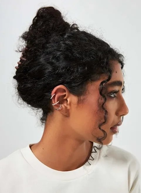 kit piercings fake prateados kit piercings fake prateados