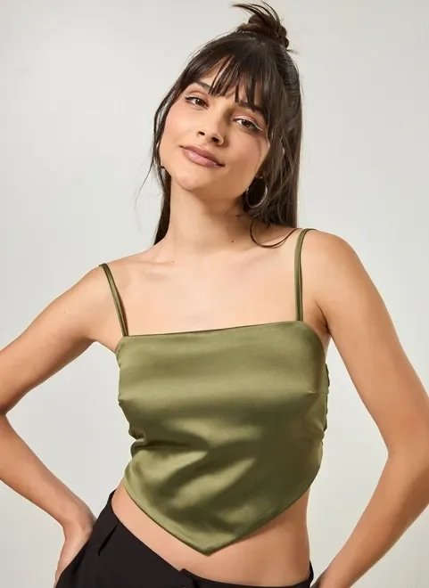 cropped lenço em cetim cropped lenço em cetim