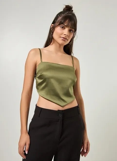 cropped lenço em cetim cropped lenço em cetim