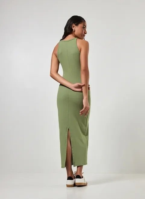 vestido midi halter em malha vestido midi halter em malha