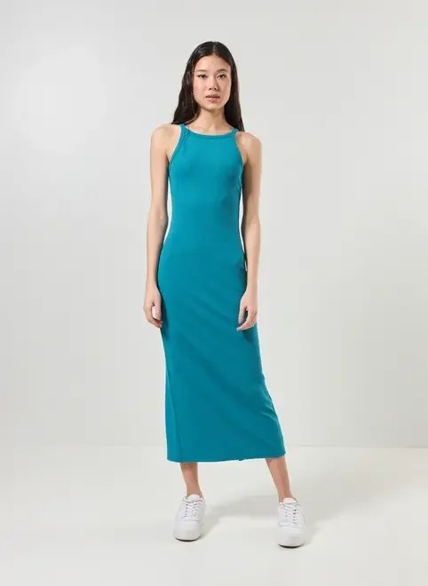 vestido midi halter em malha vestido midi halter em malha