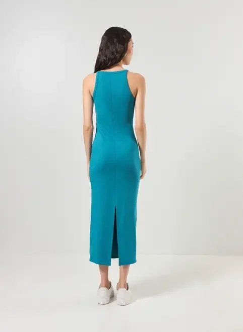 vestido midi halter em malha vestido midi halter em malha