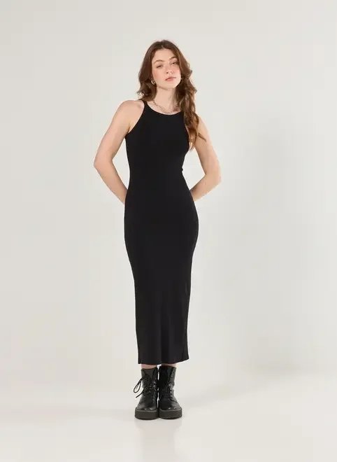 vestido midi halter em malha vestido midi halter em malha