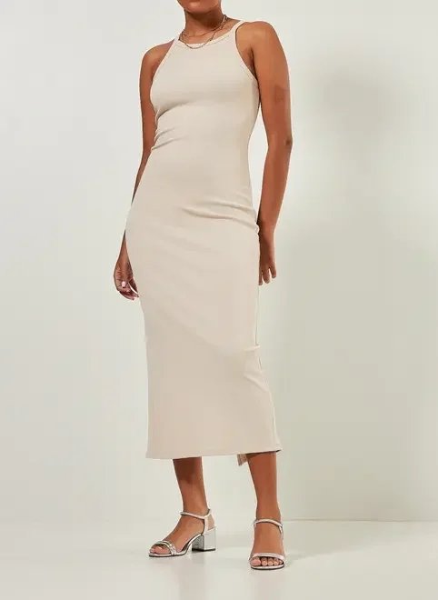 vestido midi halter em malha vestido midi halter em malha