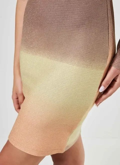 vestido manga única degradê com brilho vestido manga única degradê com brilho