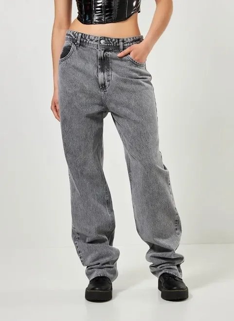 calça jeans boyfriend cintura baixa cinza calça jeans boyfriend cintura baixa cinza