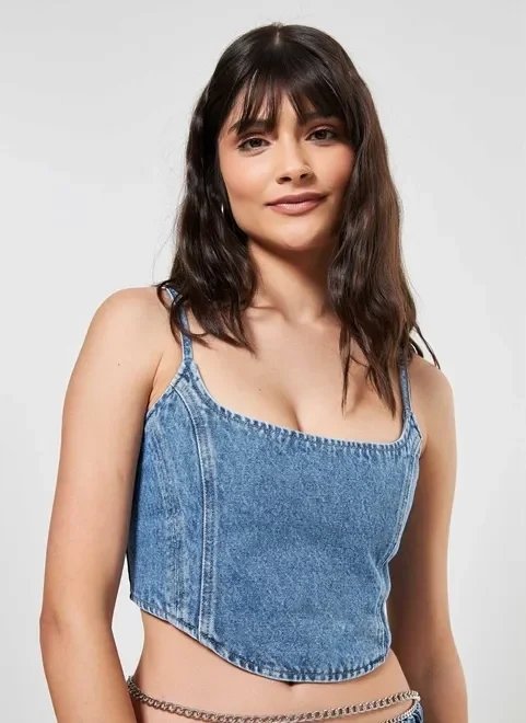 cropped jeans corsetado cropped jeans corsetado