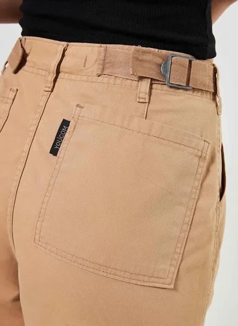 calça em sarja caqui cargo calça em sarja caqui cargo