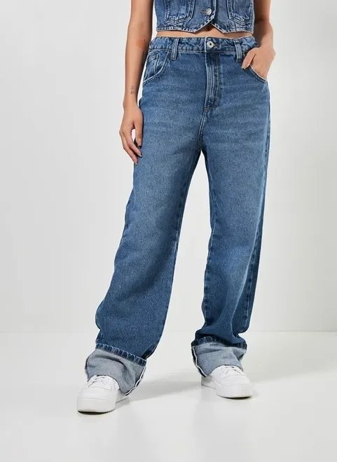 calça jeans cintura baixa barra dobrada calça jeans cintura baixa barra dobrada