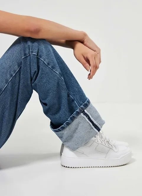 calça jeans cintura baixa barra dobrada calça jeans cintura baixa barra dobrada