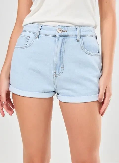 short mom jeans com elástico short mom jeans com elástico