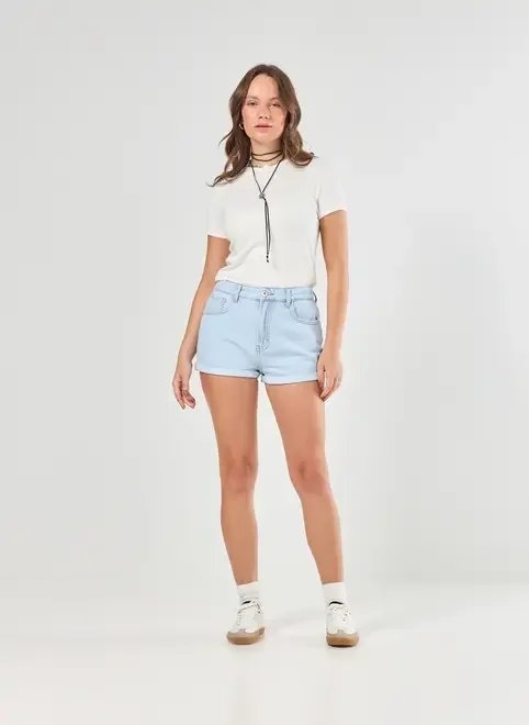 short mom jeans com elástico short mom jeans com elástico