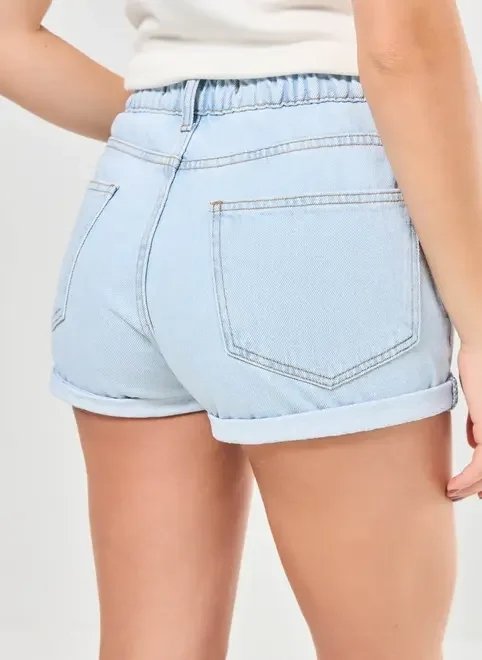 short mom jeans com elástico short mom jeans com elástico