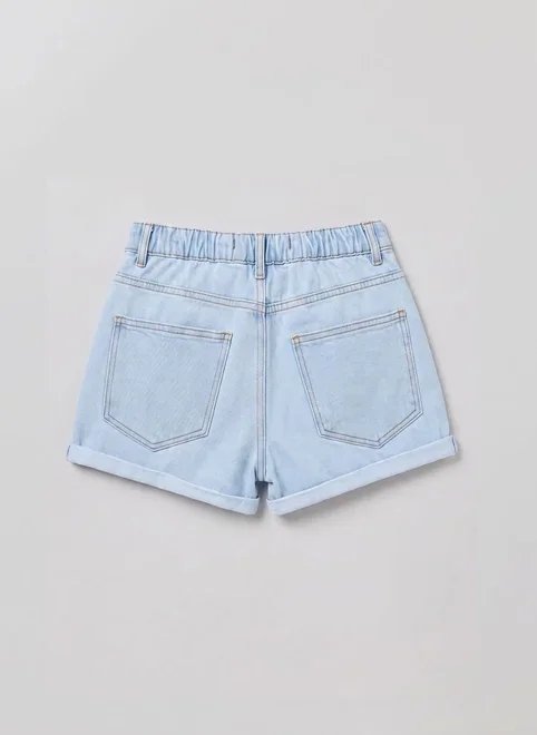 short mom jeans com elástico short mom jeans com elástico