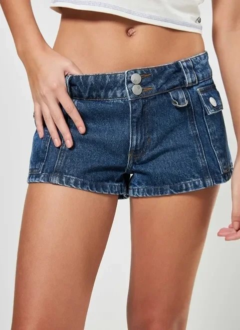 micro short jeans cintura baixa cargo micro short jeans cintura baixa cargo