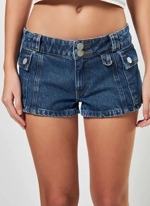 micro short jeans cintura baixa cargo micro short jeans cintura baixa cargo