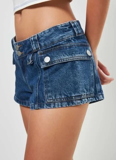 micro short jeans cintura baixa cargo micro short jeans cintura baixa cargo