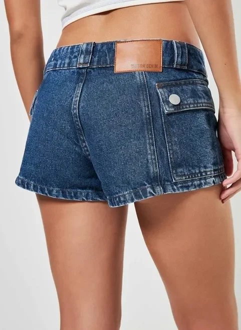 micro short jeans cintura baixa cargo micro short jeans cintura baixa cargo