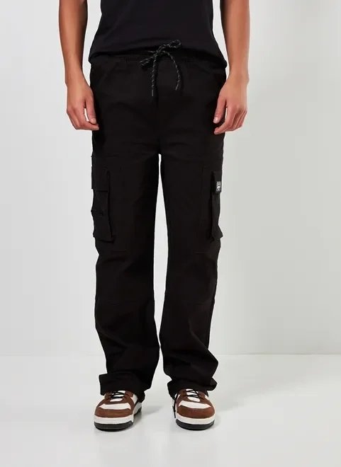 calça em sarja reta cargo calça em sarja reta cargo